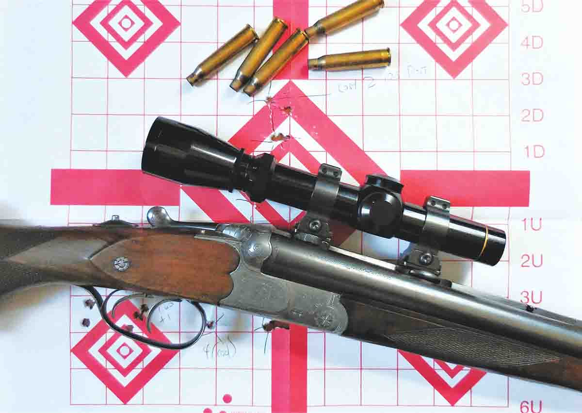 All three handloads land so close to each other at 100 yards that they can be used interchangeably without re-zeroing the scope. The five-shot group shown here includes both 129-grain Hornady Spire Points and Nosler 125-grain Partitions.